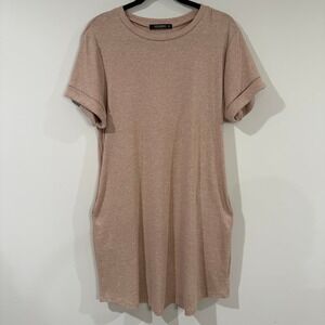 YEXIPO Women's‎ Casual T-Shirt Dress Short Sleeve with Pockets Size L